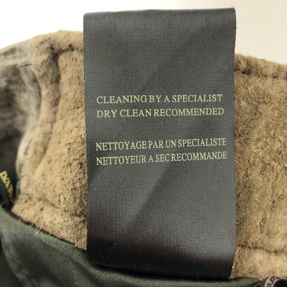 BlankNYC Women A Line Mini Moto Suede Skirt 25 Taupe Green Asymmetrical Zip FLAW - Picture 8 of 8